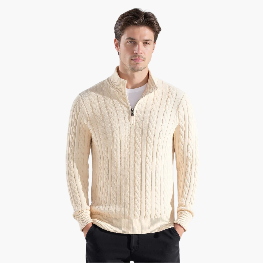 Classic Cable Half-Zip Sweater Kovi