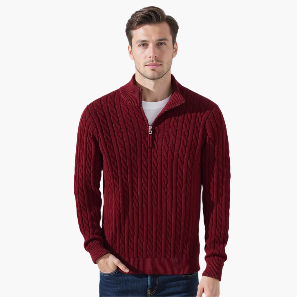 Classic Cable Half-Zip Sweater Kovi