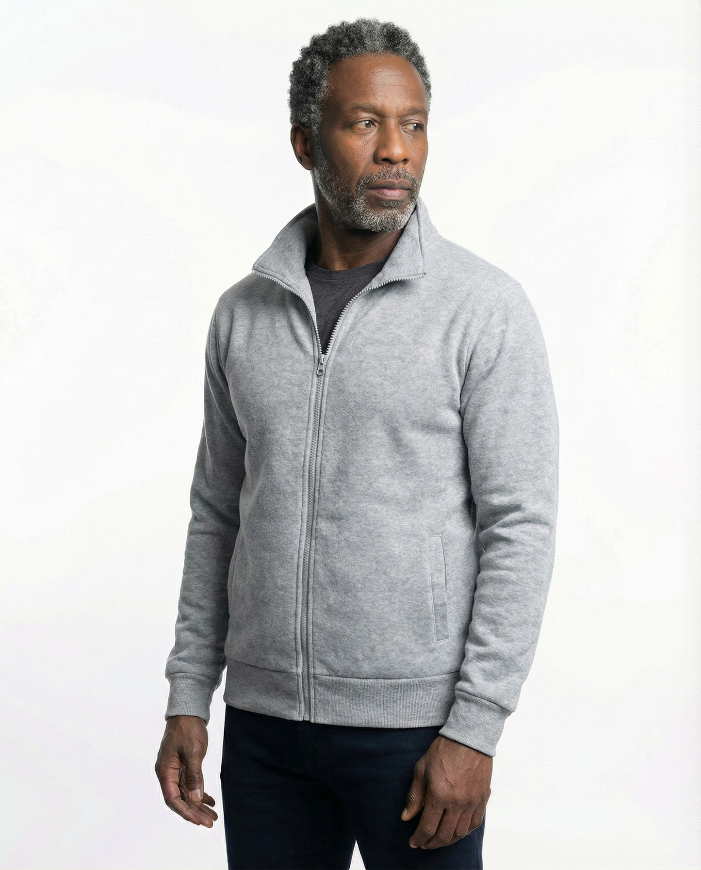 Casual full-zip knit jacket