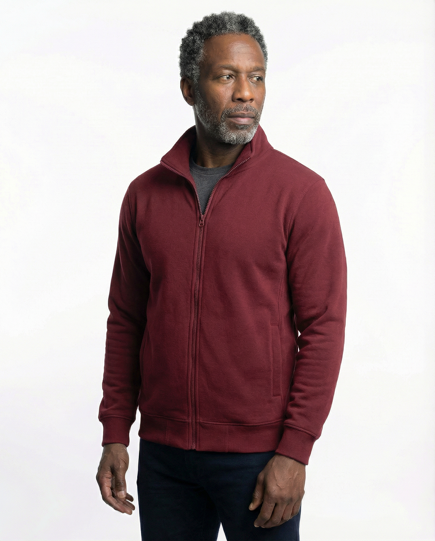 Casual full-zip knit jacket