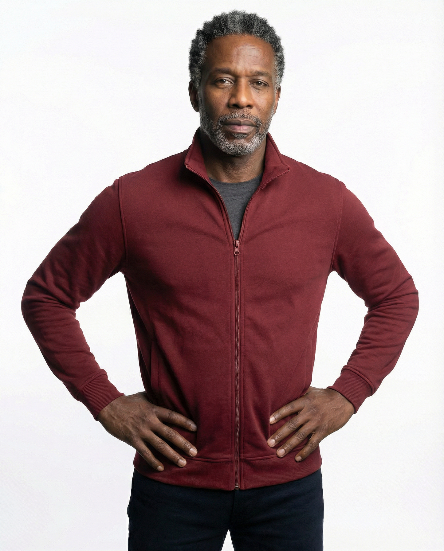 Casual full-zip knit jacket